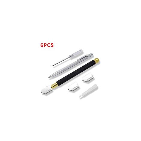 Lot de 6 coupe-verre professionnels, roue carbure de tungstène, 3-12 mm, Fonepro – (1/5)