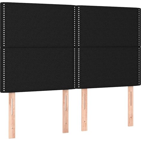 Maison Exclusive - Cabecero de cama de tela negro 144x5x118/128 c (1/5)