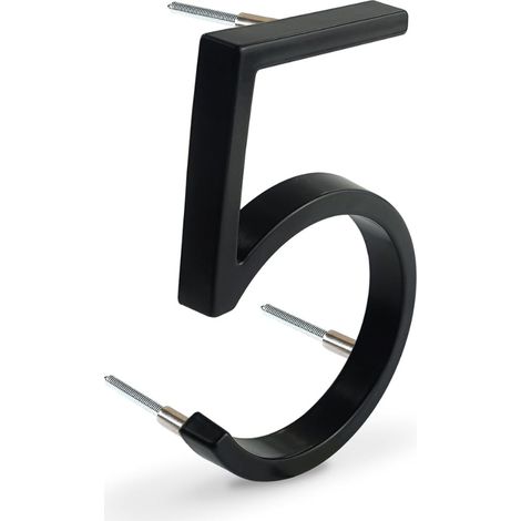 HASWARE 5 Inch (12 cm) Floating House Numeral: Modern Door Figures - Signage for Street Post Office (Enhanced Black, 5) (1/5)