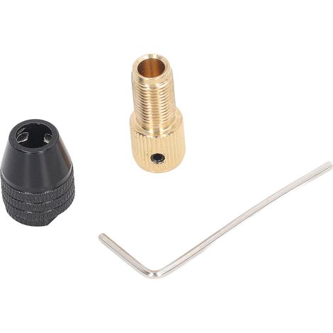 Mandrin de perceuse à 3 mors, outil rotatif, pince autoserrante, rallonge pour lignes droites, jeu de clés hexagonales, trou de 2,0 mm (1/5)