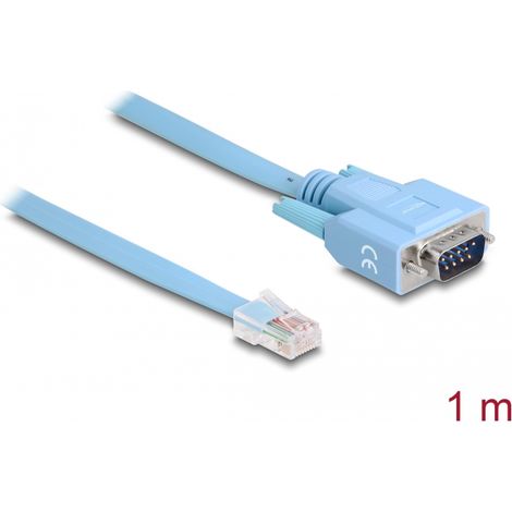 Delock Adaptador RS-232 DB9 macho a 1 x Serie RS-232 RJ45 macho 1 m