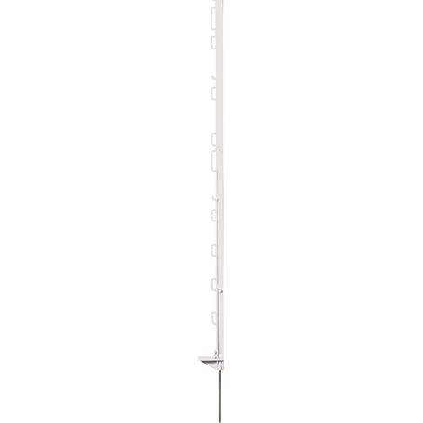 Horizont – Lot de 10 piquets plastiques blancs 105 cm – Piquets pour clôture – 9 oeillets pour fixation – Résistants aux intempéries