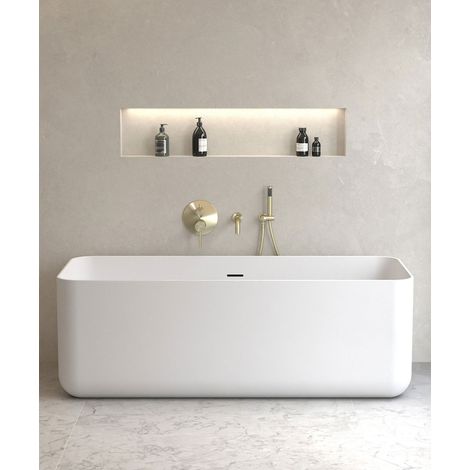 Grifo mezclador empotrado para bañera Oro cepillado - Corbeau (1/5)