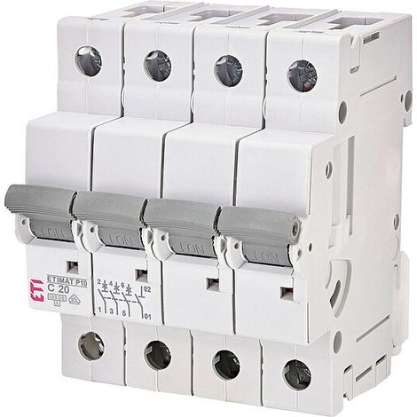 ETI Leitungsschutzschalter ETIMAT P10 3-polig + N, 10kA, C20, REG