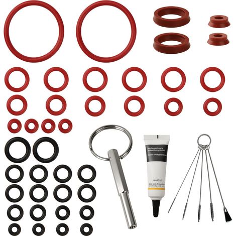 Lot de 40 joints toriques - Avec clé à tête ovale - Compatible avec Impressa Toscana - Pièces de rechange pour machine à café avec 10 g de graisse silicone et 5 brosses de nettoyage (1/5)
