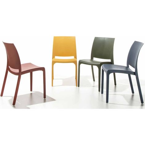 Chaise polypropylène Barko - Lot de 4-Vert sapin (1/5)