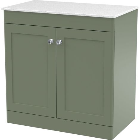 Swynnerton Traditional 2 Door Floor Standing Vanity Unit with Marble Top, 800mm (1/4)
