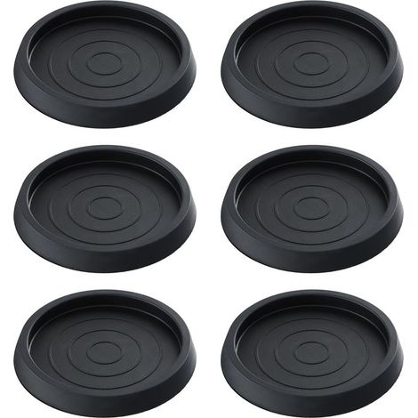 Lot de 6 patins antidérapants noirs pour pieds de meubles, patins en caoutchouc antidérapants, patins ronds pour pieds de chaise, protection du sol, patins pour meubles de table, chaises et canapés (1/5)