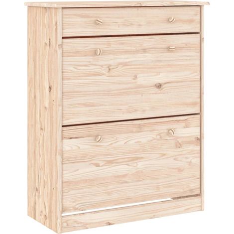 vidaXL Schuhschrank ALTA 77x35x96 cm aus massivem Kiefernholz