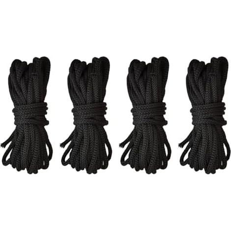Corde De Trampoline - 4 Cordes Filet d'escalade Noires Solides, Pièces Rechange pour Sécurité 4,6 M, Adaptées Au Clôture