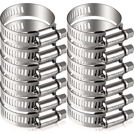 12 collier de serrage tuyau arrosage en acier inoxydable, collier serflex inox 3357mm, serre flex serrage pour tuyau d'engrenage conduits