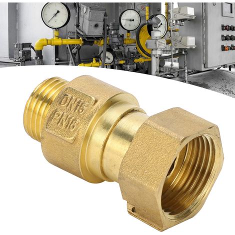 Clapet anti-retour télescopique en laiton pour compteur d'eau, clapet anti-retour frontal tout cuivre pour compteur d'eau DN15X20 (1/5)