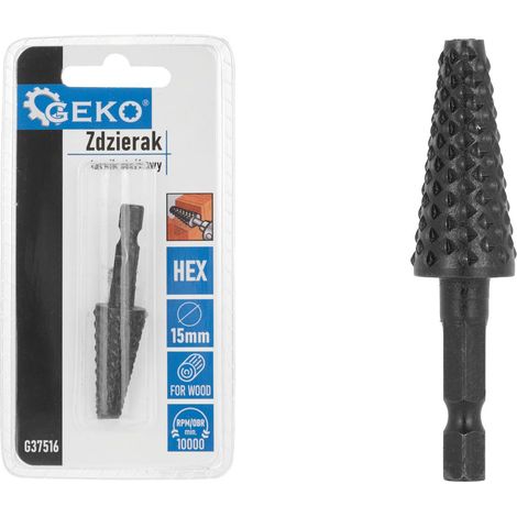 Utensile di sbavatura conico Geko, 15 mm, tipo esagonale, ideale per la sgrossatura e la finitura  delle  superfici.