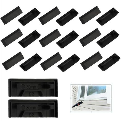 Window Slot Covers Plastic Aluminum Window Drainage Slot Cover for Milling Groove 30mm Window Drainage Covers for Slot (1/5)