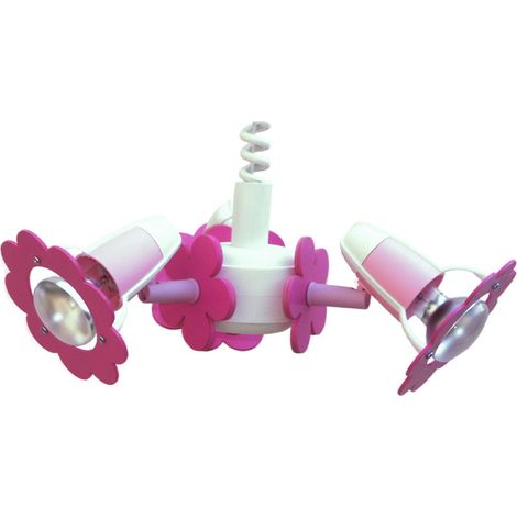Plafonnier fleur - Bois 3 ampoules