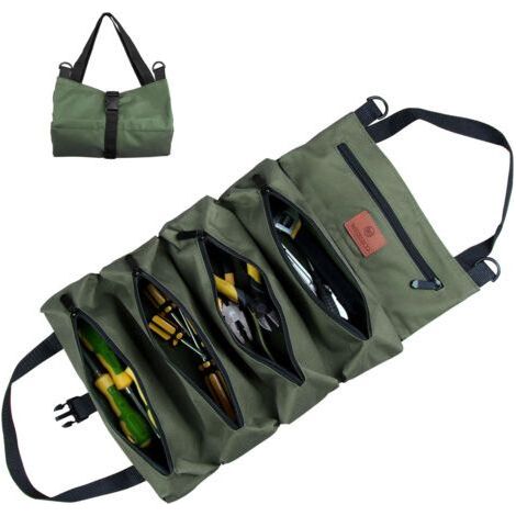 Gotrays – Oxford Cloth Tool Bag 47 x 28.5 cm – Tool Bag for Hanging Hardware – Compatible with DIY Tools – Green Camouflage (1/5)