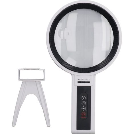Loupe éclairée portative pour la lecture 2,5x4,5x34 LED, lumière froide et chaude, 10 luminosité réglable, 5 Modes, 135mm (1/5)