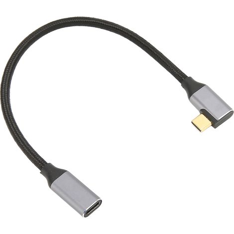 Câble USB-C 90° 100W 10Gbps 0.25m pour Charge Rapide et Transfert Données 4K 60Hz (1/5)