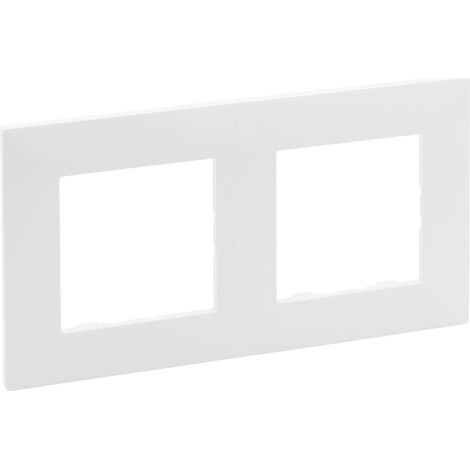 Cadre 2 éléments blanc mat Niloé Step – Plaque Legrand pour installation facile – SKU 864172