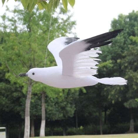 QORVA-Statue d'oiseau artificielle en mousse à suspendre en forme de mouette volante pour décoration de fête de mariage sur la plage