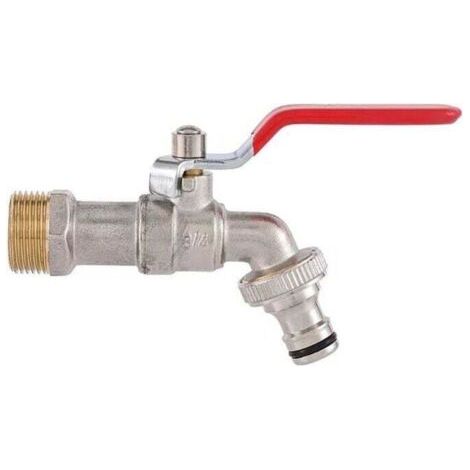 Rubinetto in ottone di alta qualità, resistente alla ruggine e al gelo + raccordo per tubo flessibile in omaggio + ebook per giardino, lavatrice e serbatoio di raccolta dell'acqua piovana.