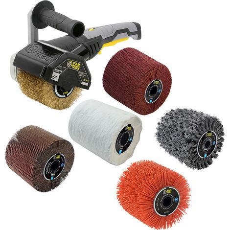 Fartools – Décapeur à rouleaux 1300W REX 120D – 6 brosses pour bois extérieur – Moteur puissant 3200 tr/min – Collecteur de poussière intégré (1/5)