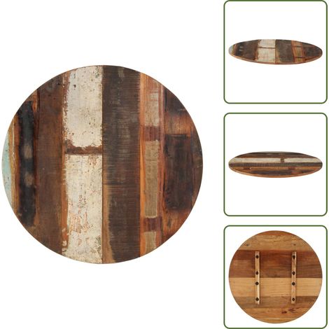 Tischplatte Rund 70 cm 15-16 mm Altholz Massiv - Holztischplatte - Altholz Tischplatte - Vintage Tischplatte - Wohnzimmer Deko - Esszimmer Tisch Platte