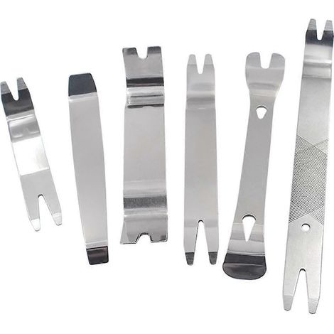 Kit de 6 outils de démontage intérieur pour autoradio, porte, panneau, garniture, tableau de bord et système audio. (1/5)