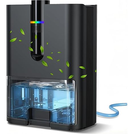 Déshumidificateur Électrique, 2500ML Deshumidificateur d Air Anti Moisissure, Absorbeur D'humidité Silencieux avec Tuyau de Vidange, Arrêt Automatique, Mode Veille, Dehumidifier pour la Maison (1/5)