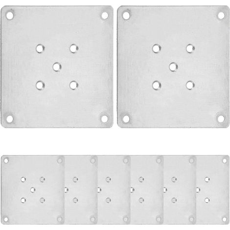 Pieds de table, plaque de fixation plate, support de pied de table, fixation pour pied de table, ensemble métallique de 8 pièces (1/5)