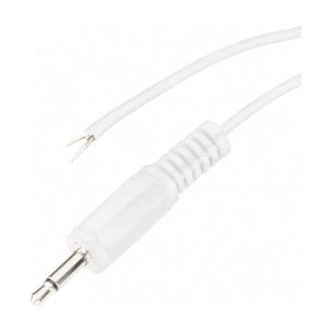 Jack 3.5 mm mâle, droit BKL Electronic 1101148 Nombre de pôles: 2 mono blanc 1 pc(s) (1/2)