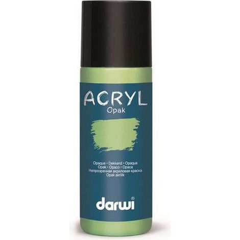 Peinture acrylique - Vert pastel - Tous supports - Opaque - Indélébile - Darwi - 80ml (1/2)
