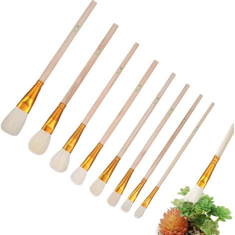 Ensemble de 8 pinceaux de pollinisation de jardin à poils doux (1/5)