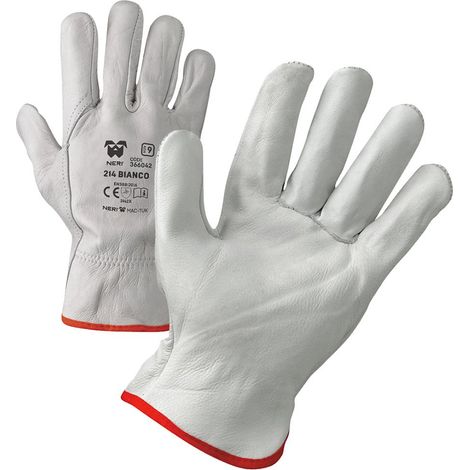 Guanti in pelle antinfortunistici Neri 214 Top-7 - Bianco -