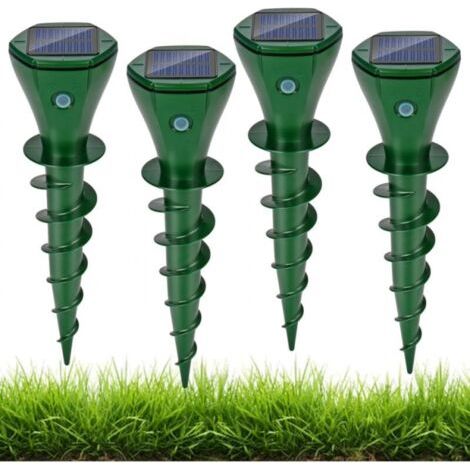 Répulsif solaire anti-taupes, vibration ultrasonique, anti-taupes efficace, lot de 4, anti-taupes, étanchéité IP66, répulsif ultrasonique anti-serpents (1/5)