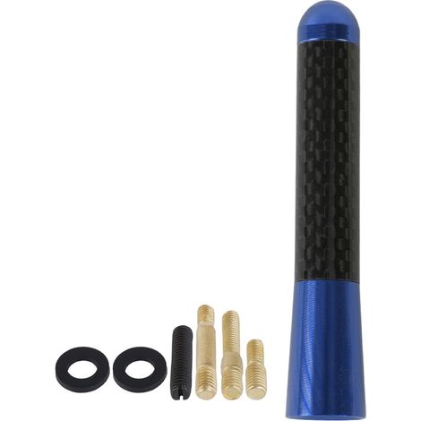 Car modification 3.5/8cm aluminum radio antenna, universal carbon fiber antenna, decorative item - blue (1/4)