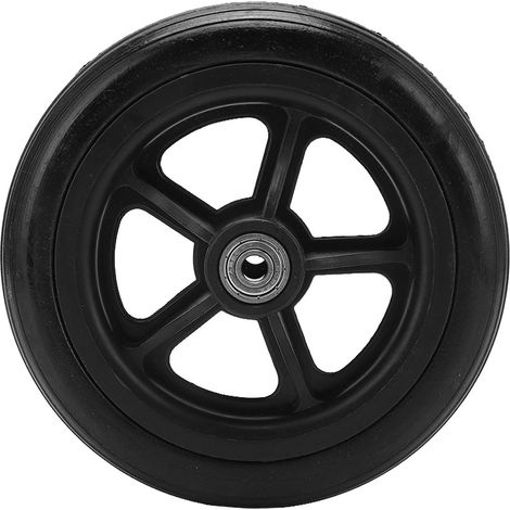 Decdeal Roue de fauteuil roulant 163mm, roulette de marche en PU à faible bruit, pièce de rechange pour chariot déambulateur