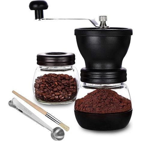 Moulin à café manuel en céramique avec meules en céramique, pour expresso, café à la française et café filtre, pour une utilisation à la maison et en voyage.-AquaForge (1/5)