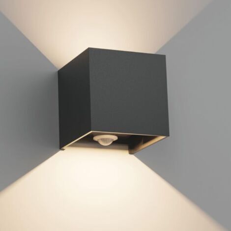 12W Applique Murale Extérieur avec Détecteur de Mouvement,IP65 Éclairage Mural extérieur/intérieur avec Angle de Faisceau Réglable, Applique Murale Up Down,3000K, Noir [Classe énergétique F] (1/5)