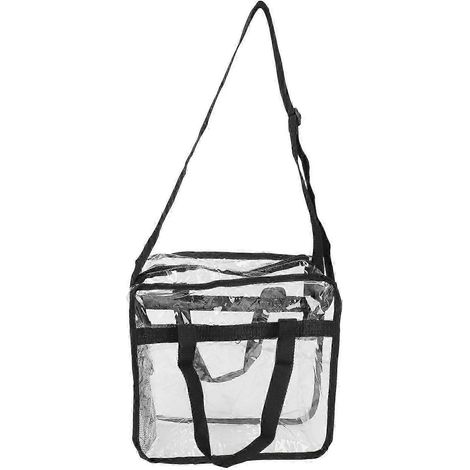 Sac fourre-tout transparent grande capacité (25-26 cm) en PVC, idéal pour les voyages et la plage. Sac de toilette portable en PVC transparent, parfait pour les courses et les voyages. (1/4)