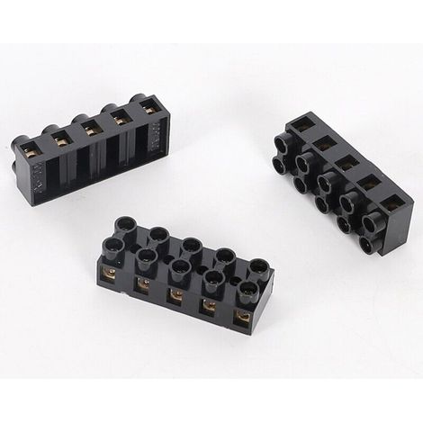 Barrette de Dominos Électriques, Bornes Électriques, jusqu'à 53 mm, raccordement électriquem 10A, Noir (1/3)