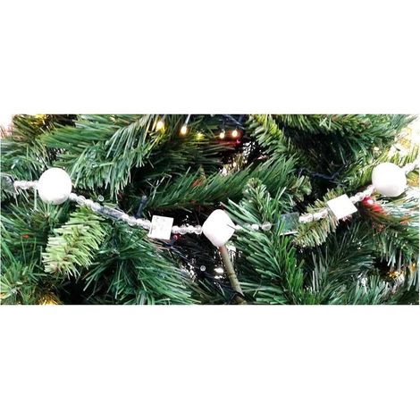 Ghirlanda con palline e specchi decorazioni per albero di Natale addobbi natalizi bianco (1/5)