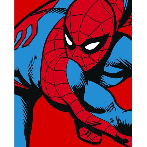 Papier peint panoramique moderne Marvel PowerUp Spider-Man Attention (1/4)