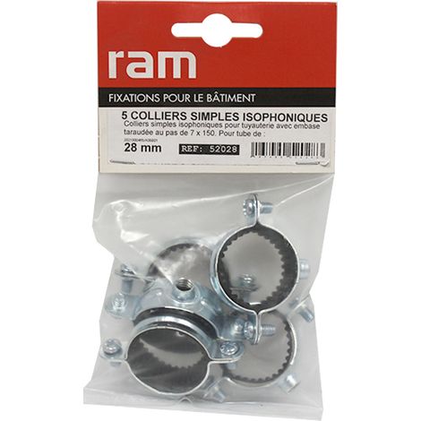 RAM - Collier métallique simple isophonique Ø28mm 5 pcs - 52028 (1/3)