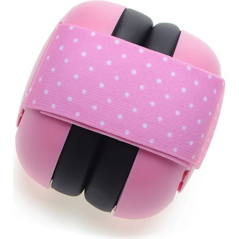 Cache-oreilles pour bébé monobloc réduction du bruit cache-oreilles pliants protection auditive cache-oreilles bébé réduction du bruit casque cache-oreilles (rose) -7 7 8cm