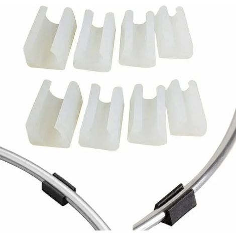 Embouts de protection ronds pour pieds de chaise, table et fauteuil, en plastique blanc, forme en U, diamètre 14 mm, lot de 20 (YYV) (1/4)