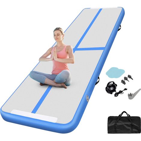 SWANEW 400cm Tumbling Mat Airtrack Mat Pompa d'aria elettrica Tappetino da ginnastica Tumbling Blu (1/5)