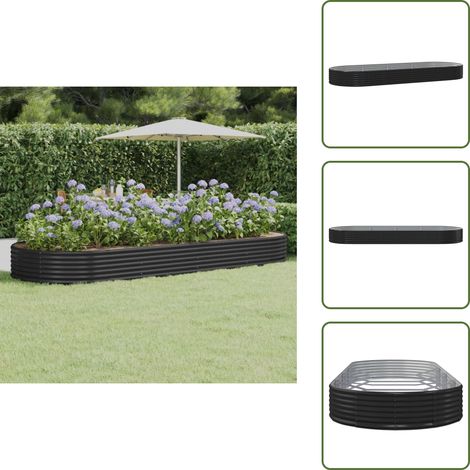 Acciaio zincato - vidaXL Letto da Giardino in Acciaio Zincato 373x140x36 cm Antracite - Giardino