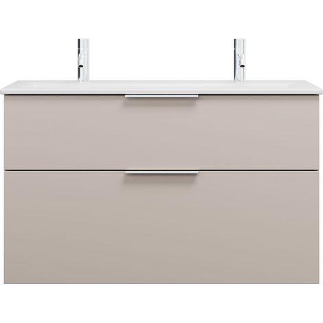burgbad Eqio Slim lavabo en céramique avec 2 trous pour (1/2)