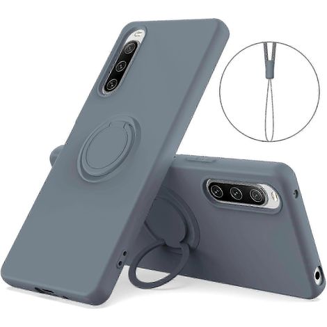 Xperia 10 V Hülle mit drehbarem Ring und Trageschlaufe – Stoßfestes Flüssigsilikon, verstärkter Schutz für Ihr Smartphone (1/5)